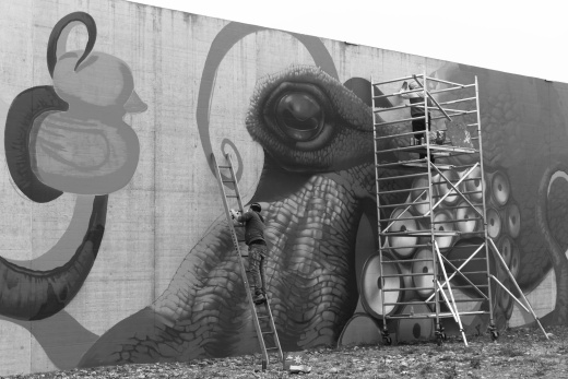 Playing Octopus 9 JVA Lenzburg Graffiti Gefängnis 4661 art in prison